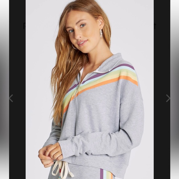 Wildfox Sweaters - WILDFOX Rainbow half zip